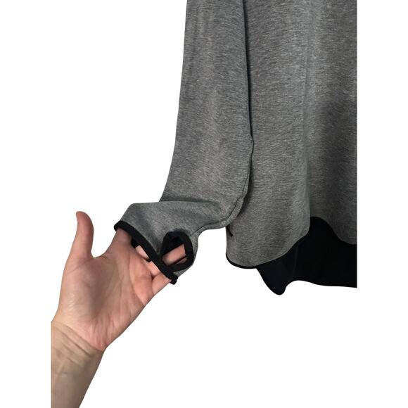 Nike Asymmetrical Zip Hoodie XL Gray Performance Fleece Athleisure Thumbholes‎ - Picture 5 of 7